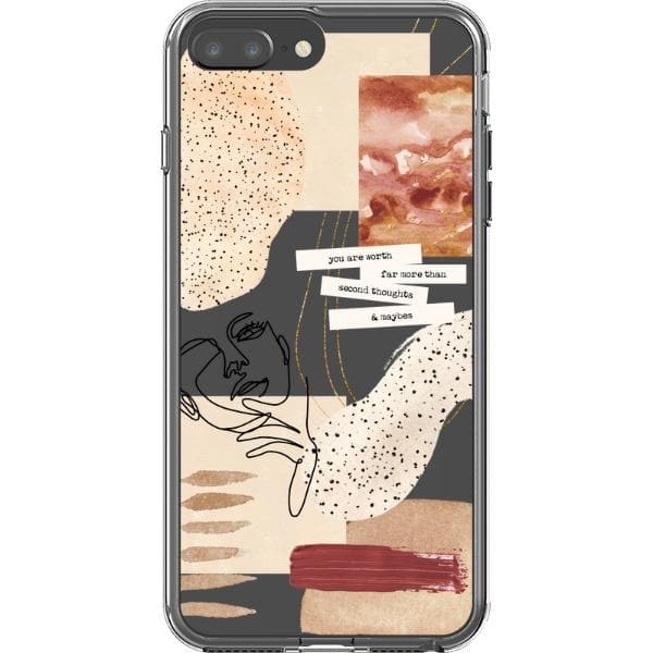 Rust Terracotta Collage Clear Phone Case