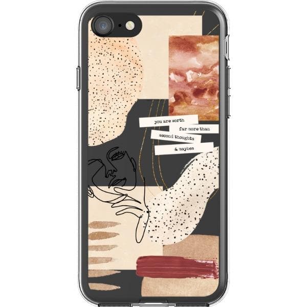 Rust Terracotta Collage Clear Phone Case