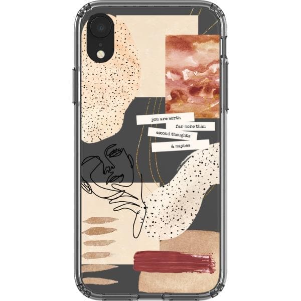 Rust Terracotta Collage Clear Phone Case