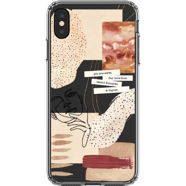 Rust Terracotta Collage Clear Phone Case