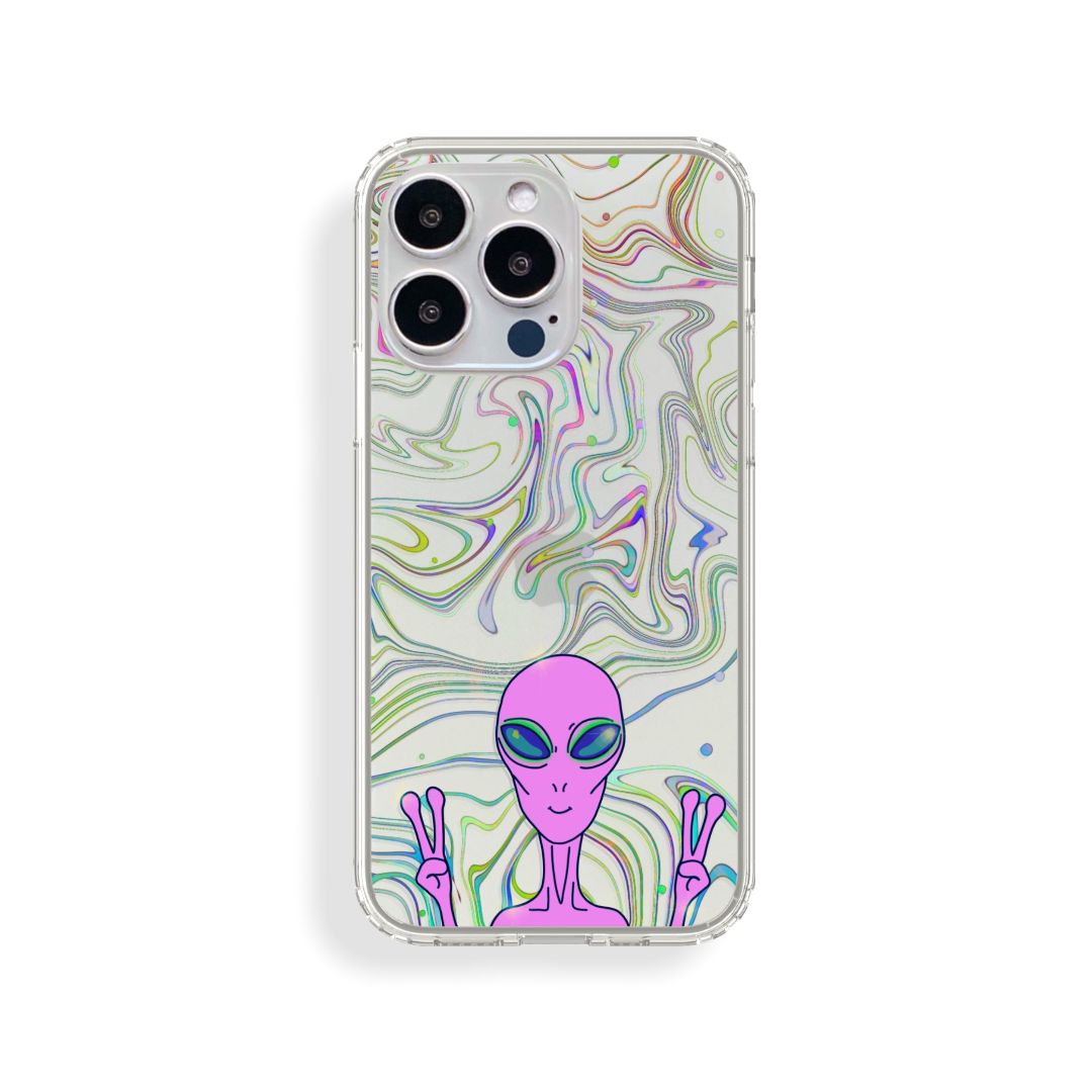 Alien Marble Clear Phone Case