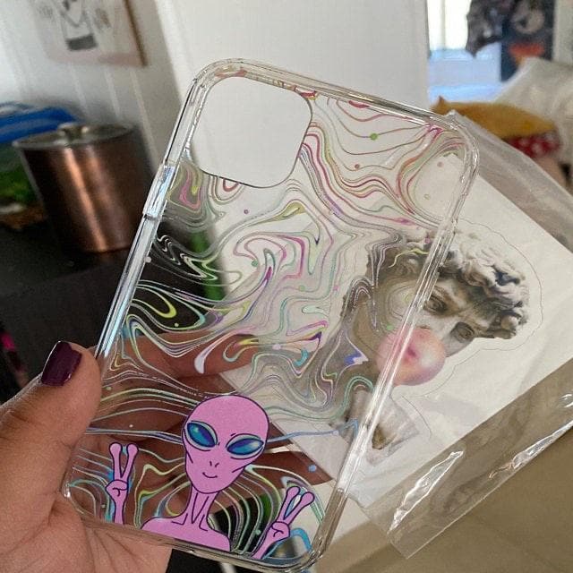 Alien Marble Clear Phone Case