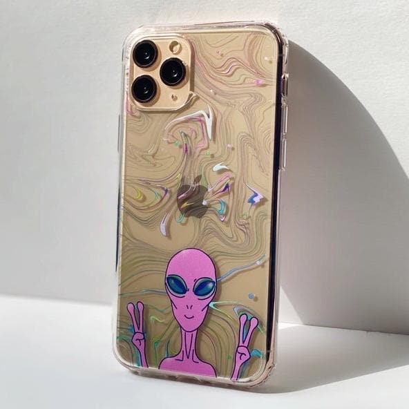 Alien Marble Clear Phone Case