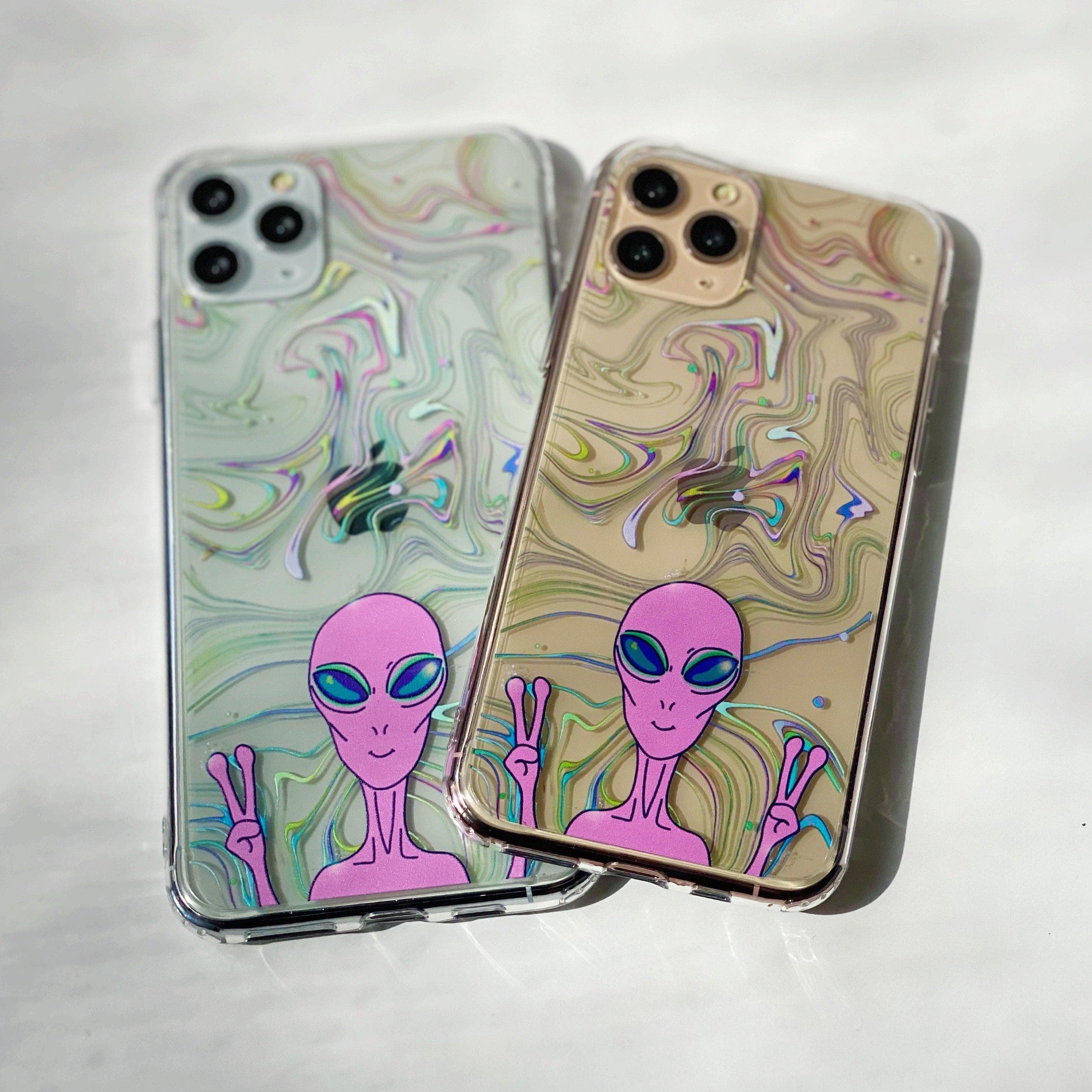 Alien Marble Clear Phone Case