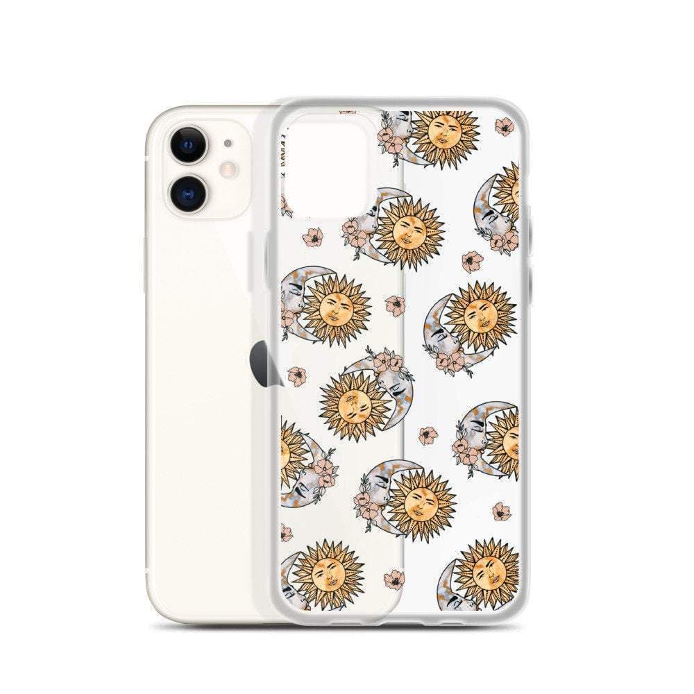 Boho Opal Sun Moon Clear Phone Case