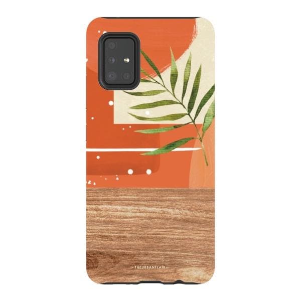 Burnt Boho Abstract Wood Print Tough Phone Case