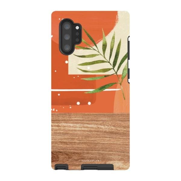 Burnt Boho Abstract Wood Print Tough Phone Case