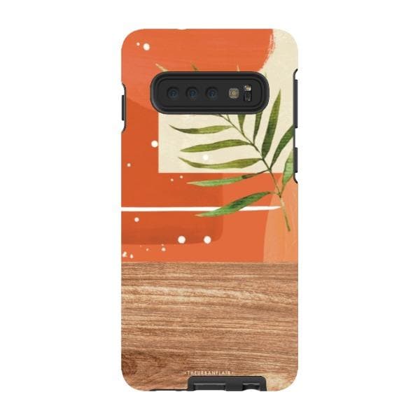 Burnt Boho Abstract Wood Print Tough Phone Case