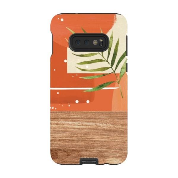 Burnt Boho Abstract Wood Print Tough Phone Case