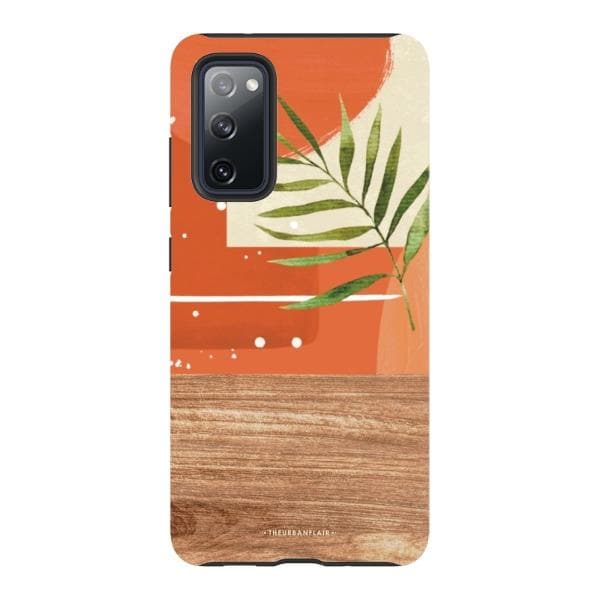 Burnt Boho Abstract Wood Print Tough Phone Case
