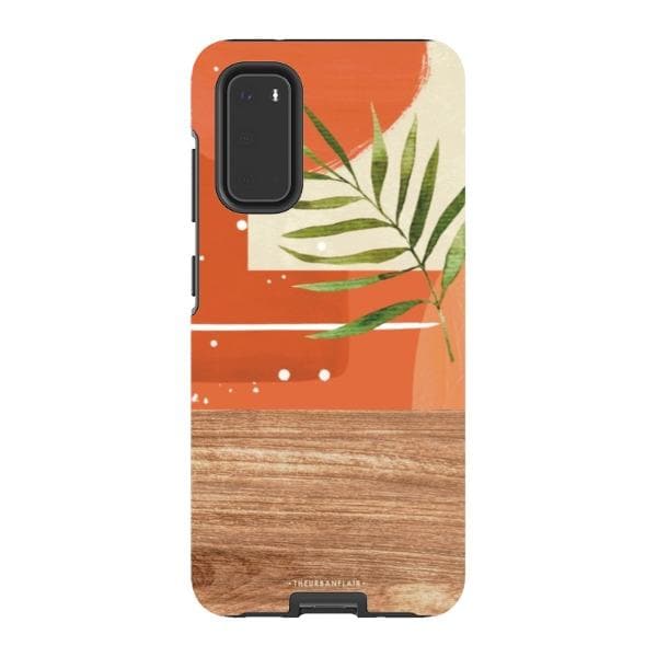 Burnt Boho Abstract Wood Print Tough Phone Case