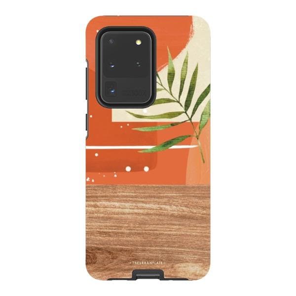 Burnt Boho Abstract Wood Print Tough Phone Case