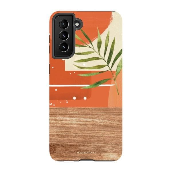 Burnt Boho Abstract Wood Print Tough Phone Case