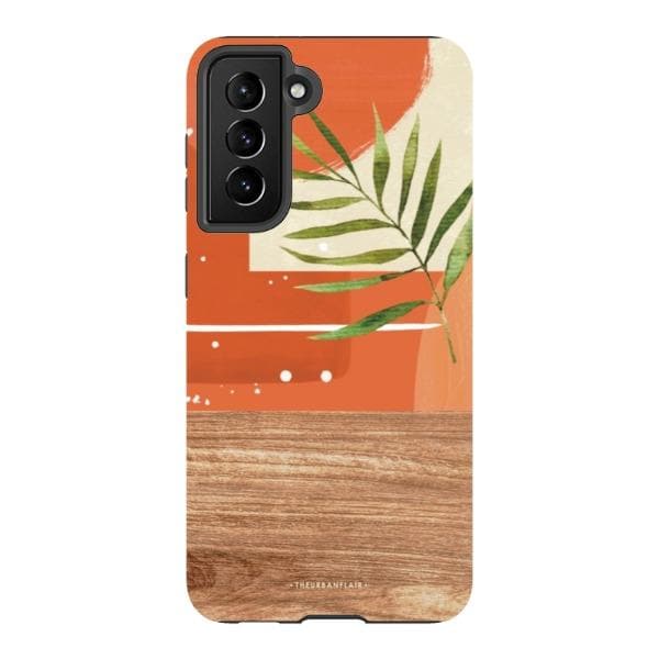 Burnt Boho Abstract Wood Print Tough Phone Case