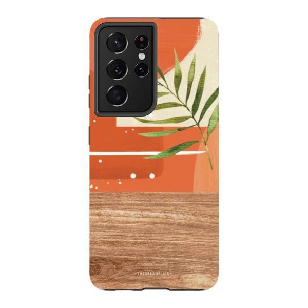 Burnt Boho Abstract Wood Print Tough Phone Case