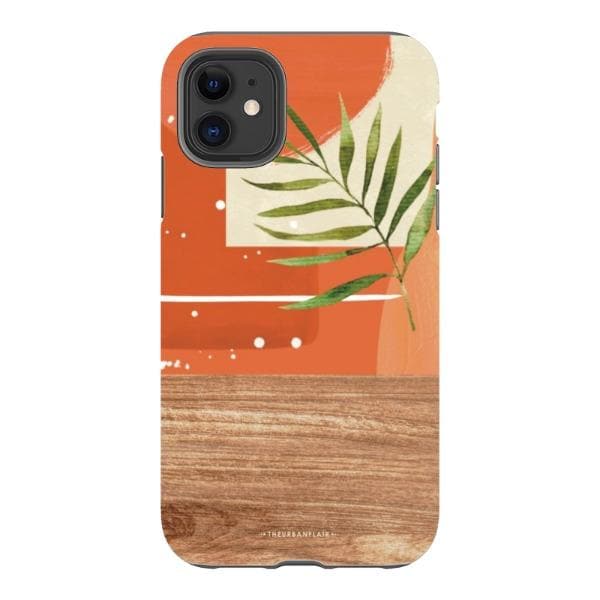 Burnt Boho Abstract Wood Print Tough Phone Case