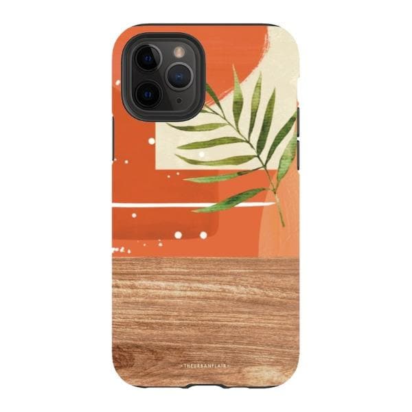 Burnt Boho Abstract Wood Print Tough Phone Case