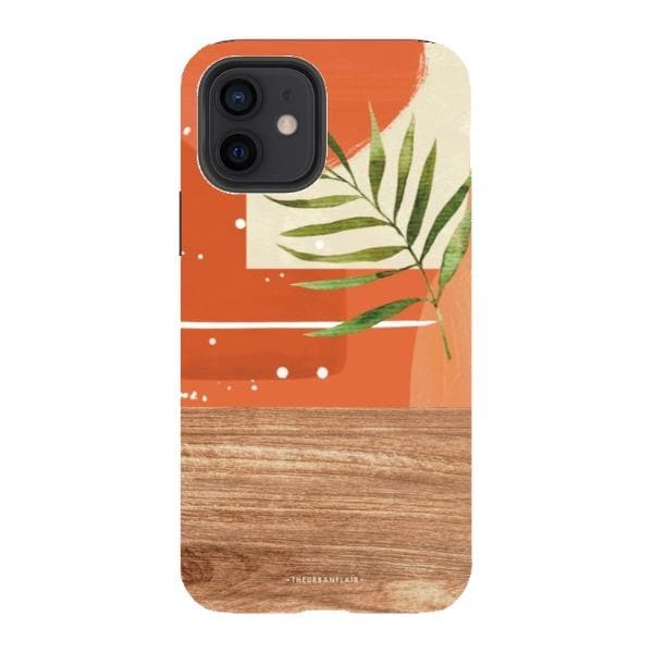 Burnt Boho Abstract Wood Print Tough Phone Case