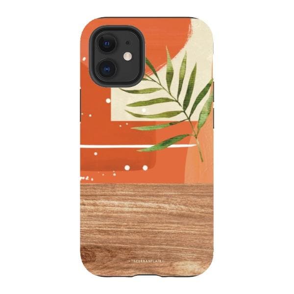 Burnt Boho Abstract Wood Print Tough Phone Case