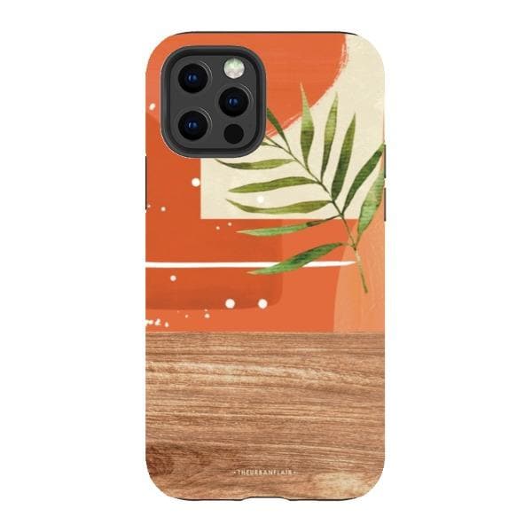 Burnt Boho Abstract Wood Print Tough Phone Case