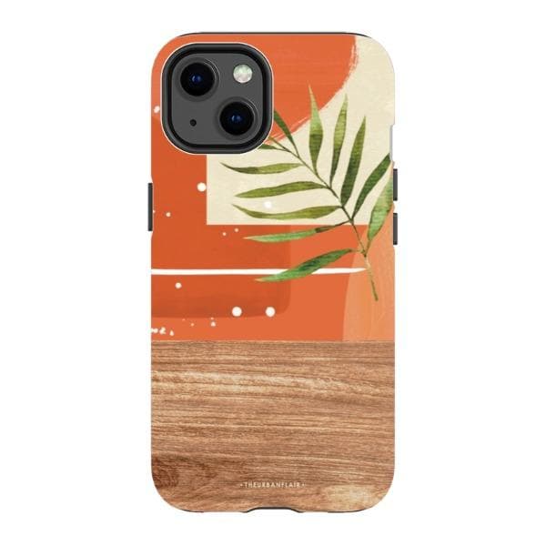 Burnt Boho Abstract Wood Print Tough Phone Case