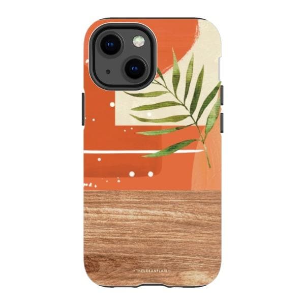 Burnt Boho Abstract Wood Print Tough Phone Case