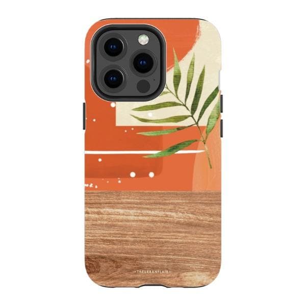 Burnt Boho Abstract Wood Print Tough Phone Case