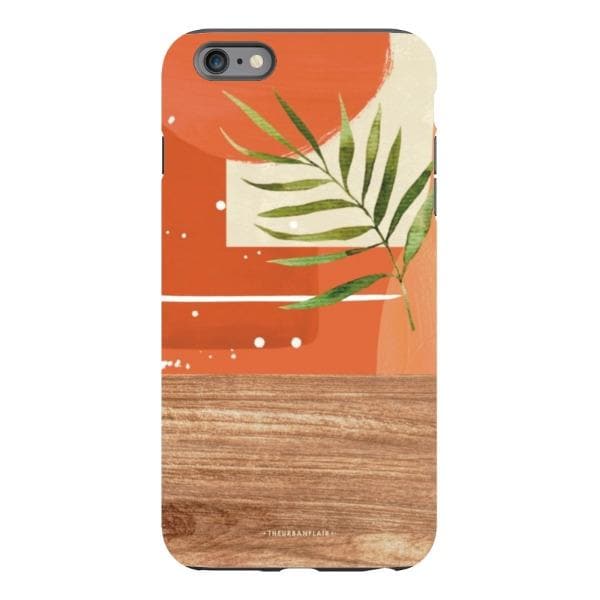 Burnt Boho Abstract Wood Print Tough Phone Case