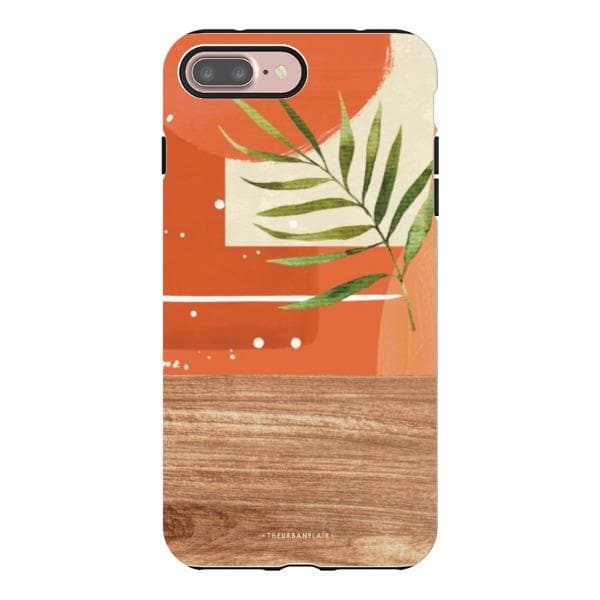 Burnt Boho Abstract Wood Print Tough Phone Case