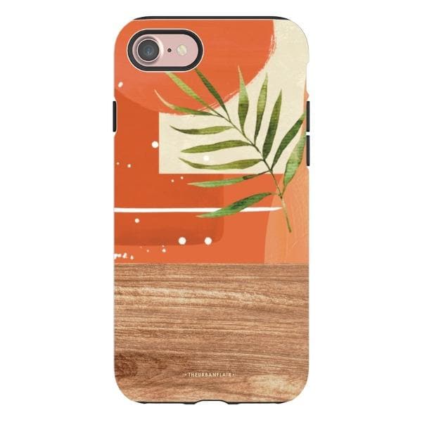 Burnt Boho Abstract Wood Print Tough Phone Case