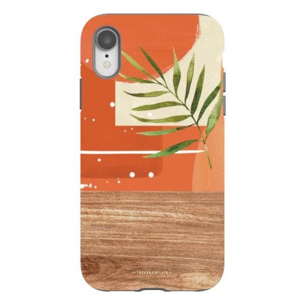 Burnt Boho Abstract Wood Print Tough Phone Case