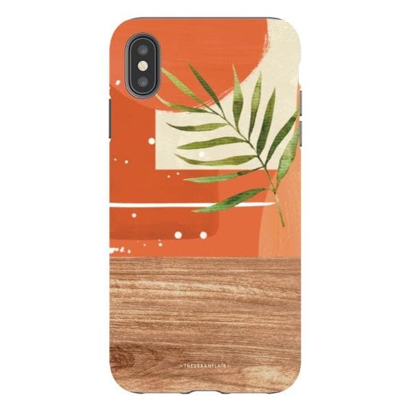 Burnt Boho Abstract Wood Print Tough Phone Case