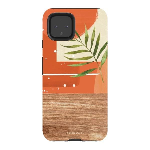 Burnt Boho Abstract Wood Print Tough Phone Case