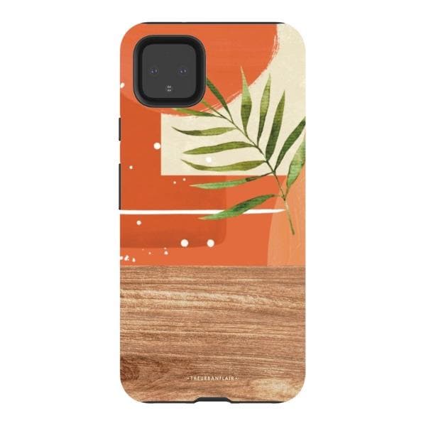 Burnt Boho Abstract Wood Print Tough Phone Case