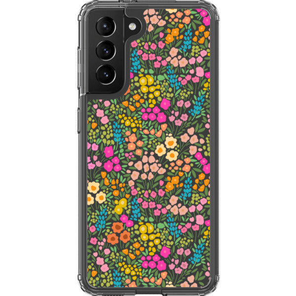 Colorful Flower Doodles Clear Phone Case