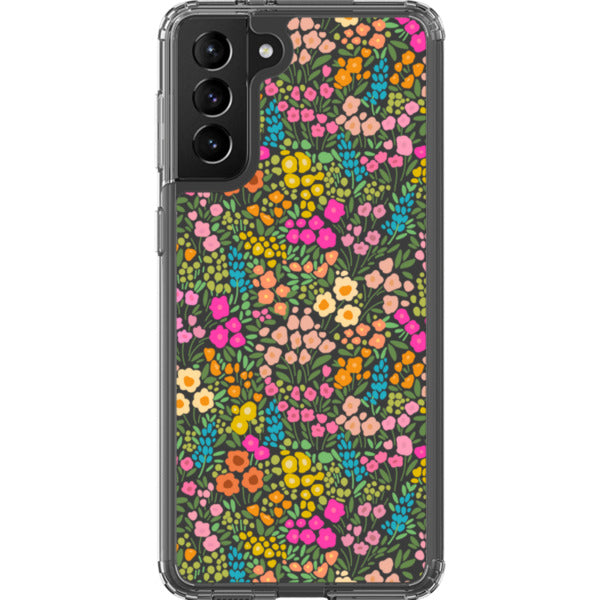 Colorful Flower Doodles Clear Phone Case