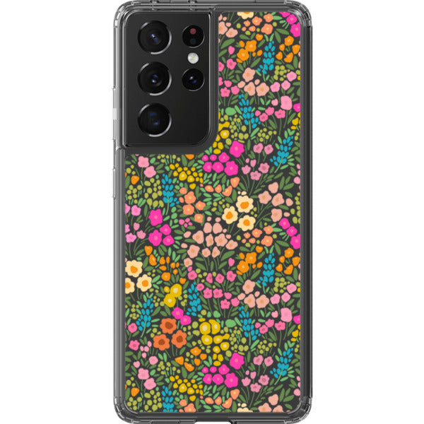 Colorful Flower Doodles Clear Phone Case