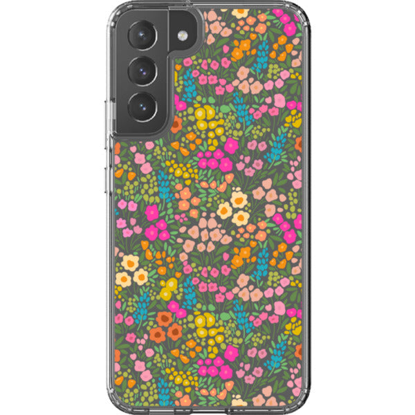 Colorful Flower Doodles Clear Phone Case