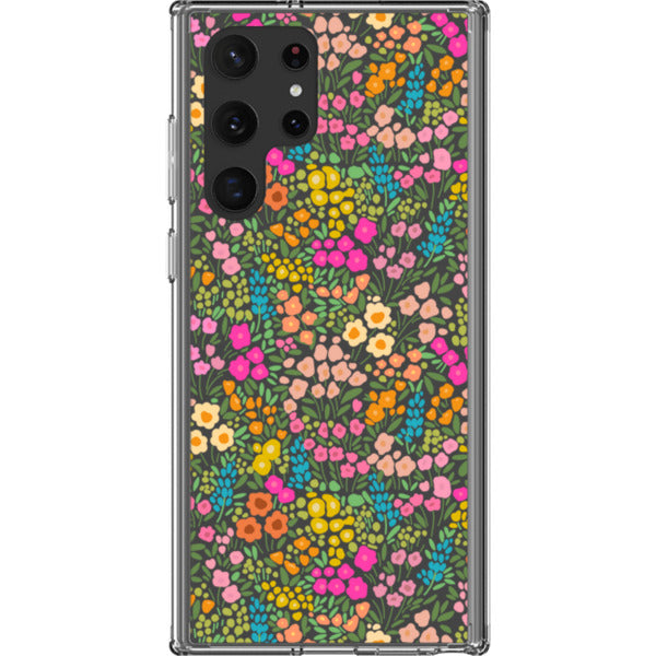 Colorful Flower Doodles Clear Phone Case