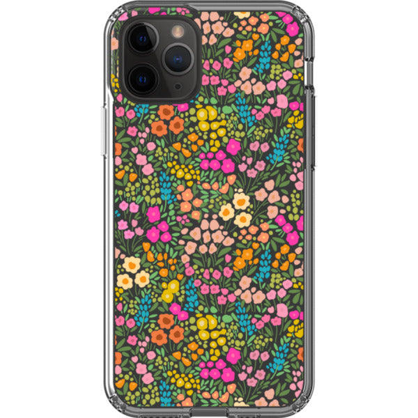 Colorful Flower Doodles Clear Phone Case