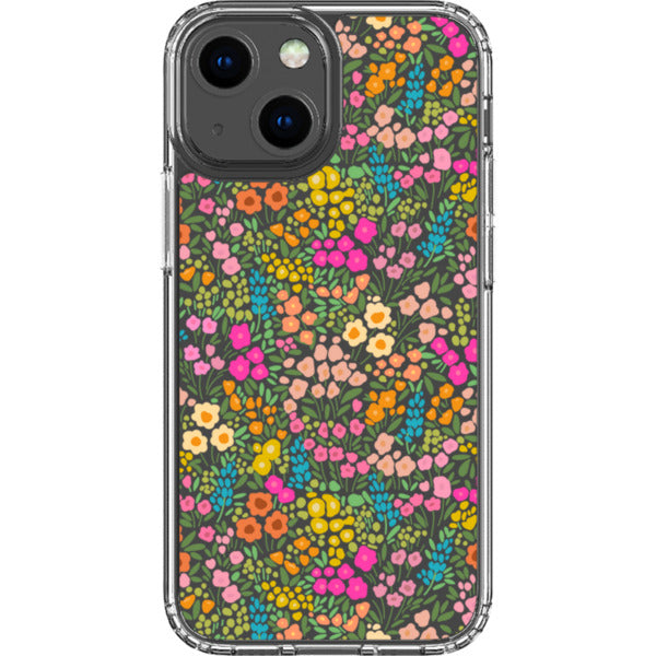 Colorful Flower Doodles Clear Phone Case