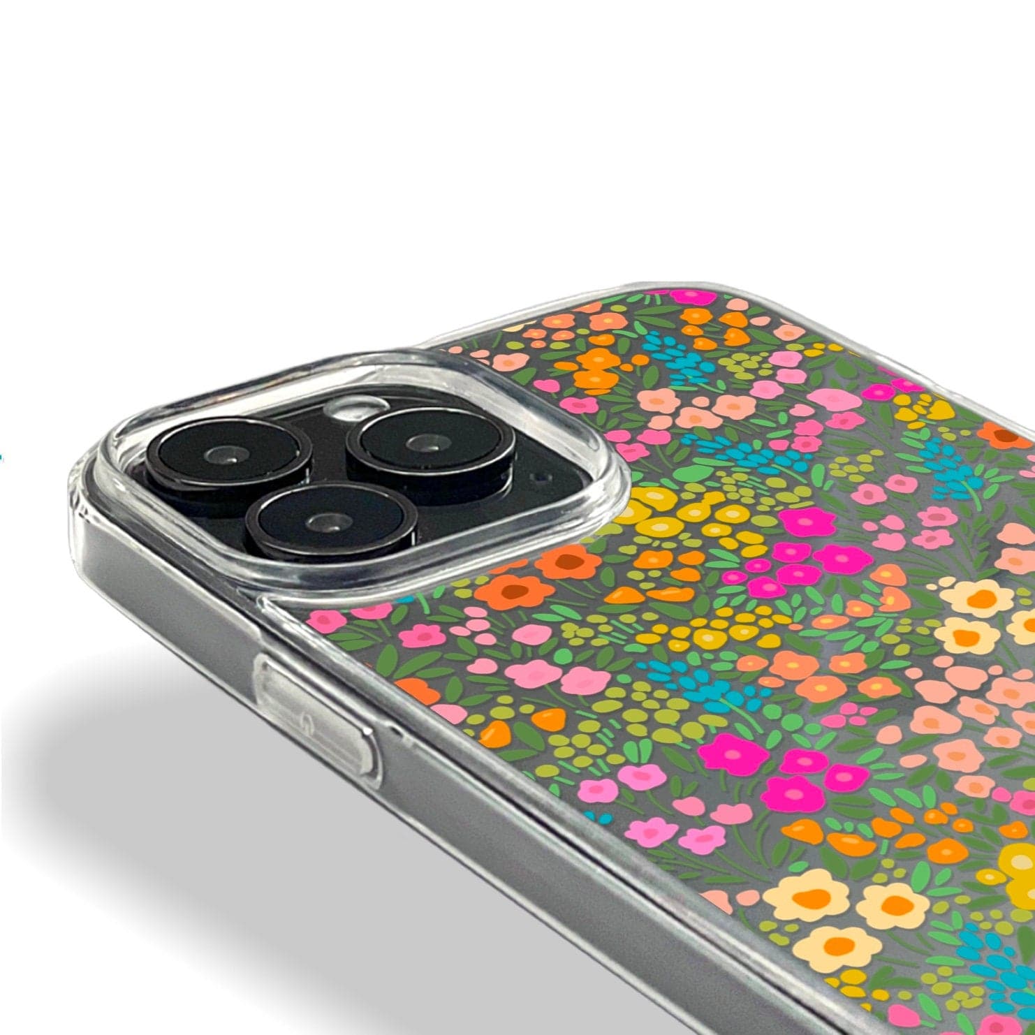 Colorful Flower Doodles Clear Phone Case