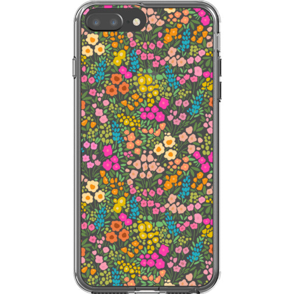 Colorful Flower Doodles Clear Phone Case