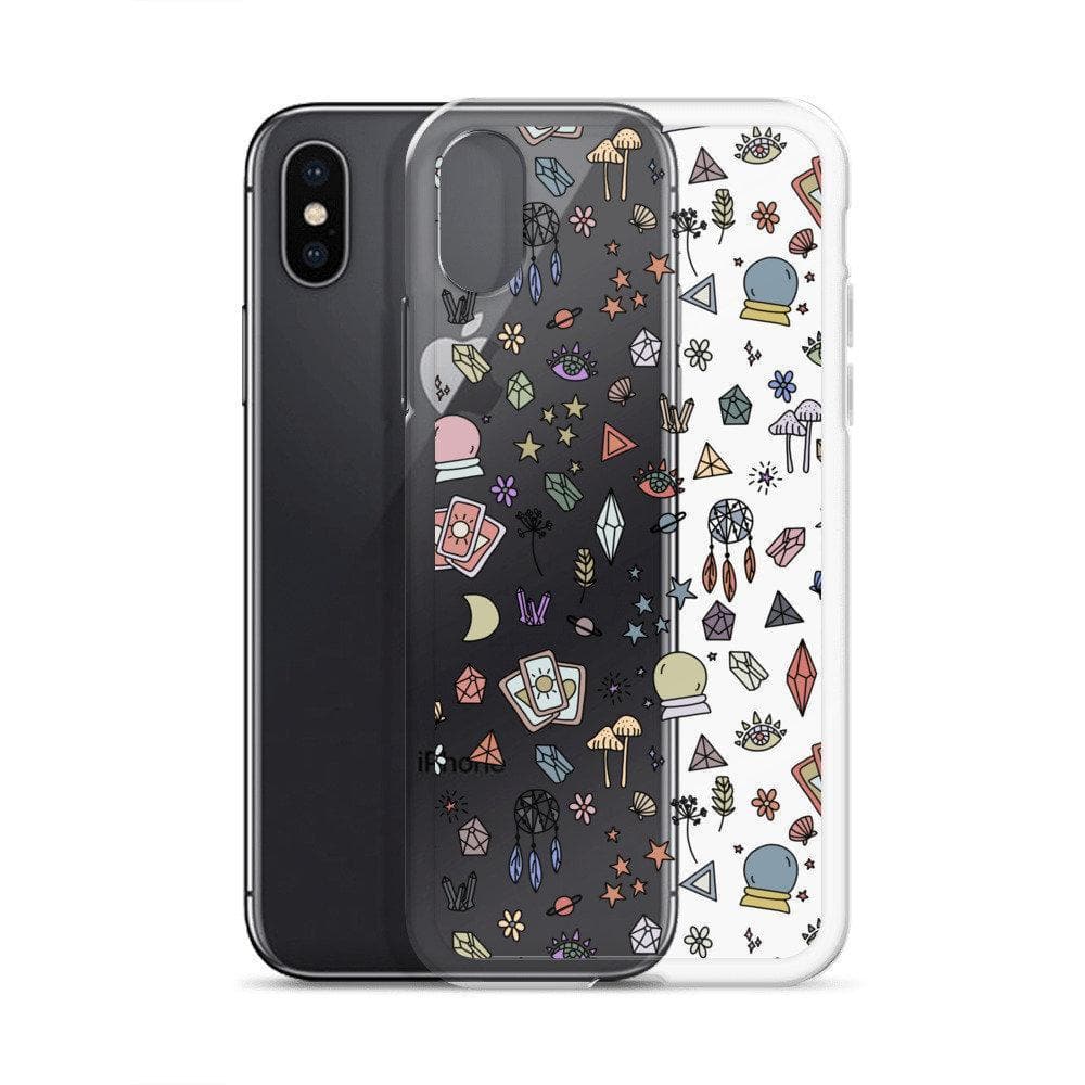 Colorful Mystic Doodles Clear Phone Case