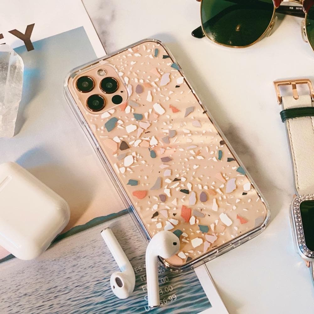 Earth Tone Terrazzo Clear Phone Case