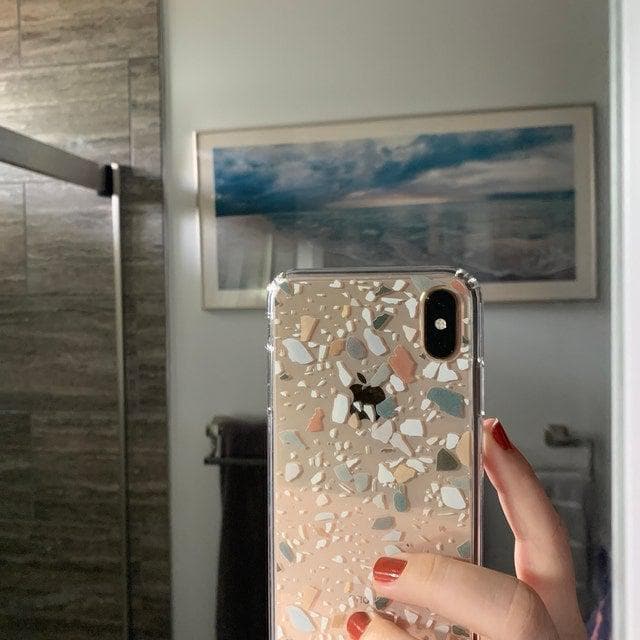 Earth Tone Terrazzo Clear Phone Case