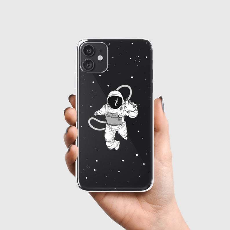 Floating Astronaut Clear Phone Case