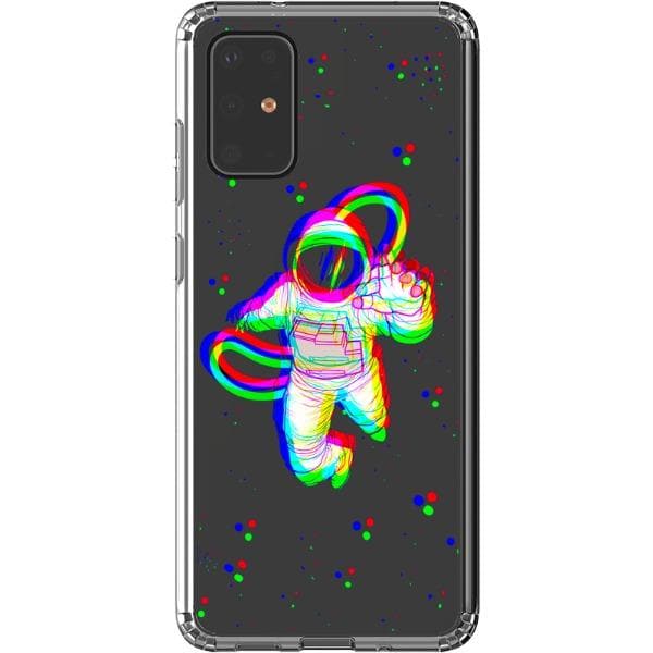 Glitch Floating Astronaut Clear Phone Case