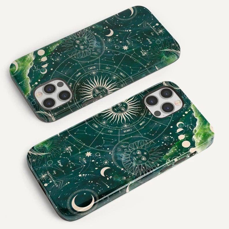 Green Marble Zodiac Tough Phone Case