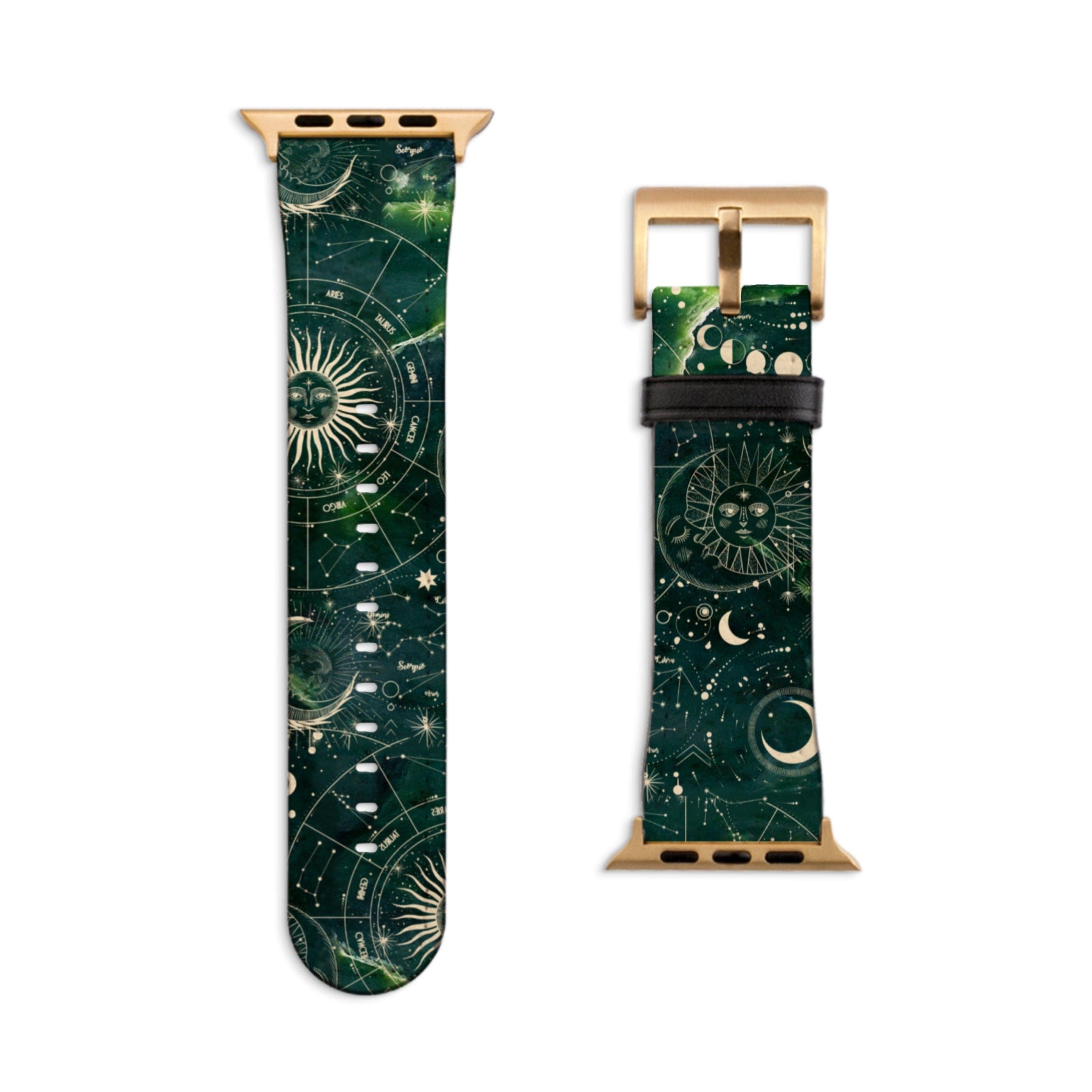 Green Zodiac Abalone Shell Print Apple Watch Band